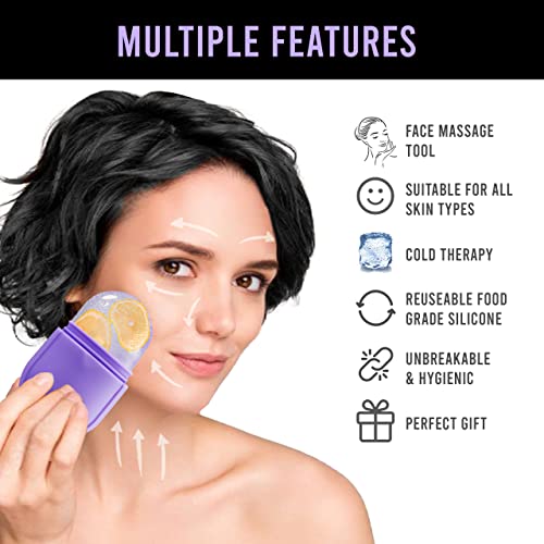 Image of MELLO Ice Roller for Face, Ice Roller for Face Massager, Face Ice Roller to Enhance Skin Glow, Shrink & Tighten Pores, Reusable Facial Ice Roller(Purple)