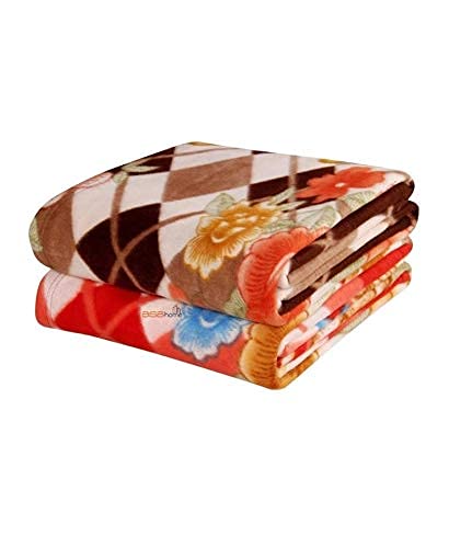 VORDVIGO Soft Polar Fleece Printed Light Weight Blanket for Single Bed (Multicolor) (Set of 2)