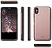 TORU CX PRO iPhone Xs Max Wallet Case Pink with Hidden Credit Card Holder ID Slot Hard Cover, Strap, Mirror & Lightning Adapter for Apple iPhone Xs Max (2018) - Rose Gold