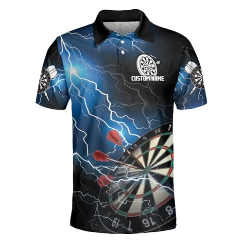 Personalized Dart Shirts for Men, Custom Dart Jersey for Team, Dartboard Shirts, Thunder Dartboard Shirt, Dart Jerseys Gift for Dart Players and Teams2