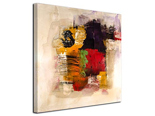 DECLINA Tableau Reproduction Peinture Moderne - Impression sur Toile Abstrait décoration Murale - Déco Maison, Cuisine, Salon, Chambre Adulte - Multicouleur 30x30 cm