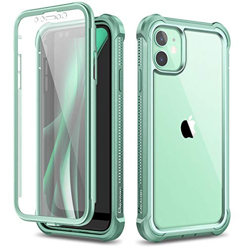 Dexnor Coque Compatible avec Iphone 11 Housse 6.1'' (Version 2020), Antichoc Boîtier Étui de Protection intégrale à 360 degrés avec Protecteur d'écran intégré - Vert Clair