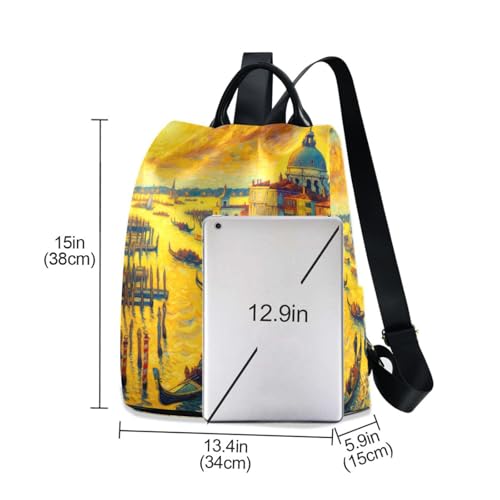 Mochila de pintura al óleo para mujer Venice bolso antirrobo de viaje casual 3