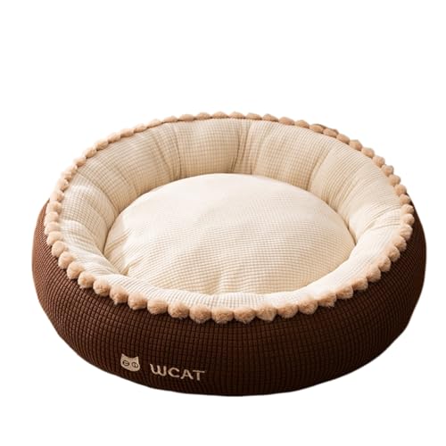 Muadress(ムアドレス) ペットベッド 犬 猫 ベッド マット 厚手 秋 冬 防寒対策 保温 丸い形 取り外して洗濯可能 小型犬 中型犬 XS-L もふもふベッド 寒さ対策 おしゃれ ふわふわ 室内 柔らかい 犬猫用マット 暖かい 面白い 可愛い (