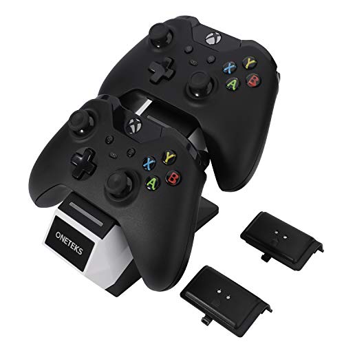 Cargador de Controlador para Xbox Series X, Estación de Carga Compatible con Xbox Series S, Dual Charging Dock con 2 Baterías de 1200 mAh Cover