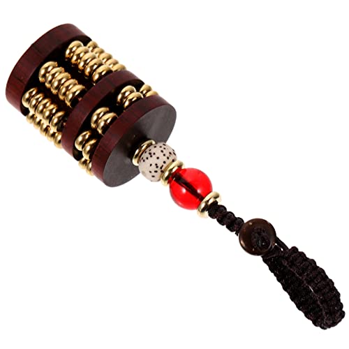 GAROZATION Unique Vintage Abacus Pendant Rosewood Key Ring Keychain Decoration for Family Friends