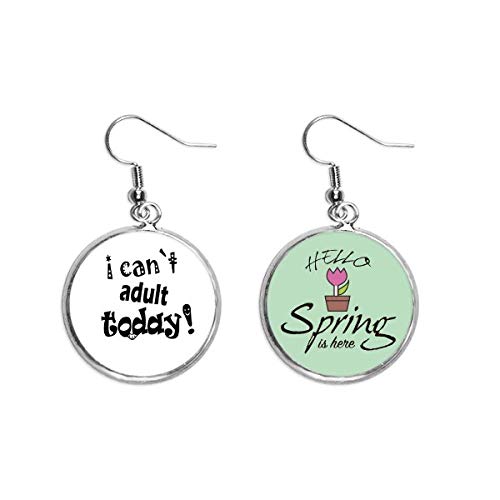 Pendientes de primavera de diseño adulto con acabado colgante fino