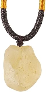 Genuine Raw Libyan Desert Glass,Natural Golden Libyan Desert Glass Tektite Necklace,Yellow,Irregular Shape