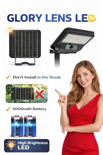 Image of Solar Light 50w, PIR Motion Sensor, 1100 Lumens, IP65 Waterproof, 5000mAh Battery, 132 LEDs, 25-Year Solar Panel Life, Wall /Pole Mountable, BIS Approved Light,Zero Electricity Cost