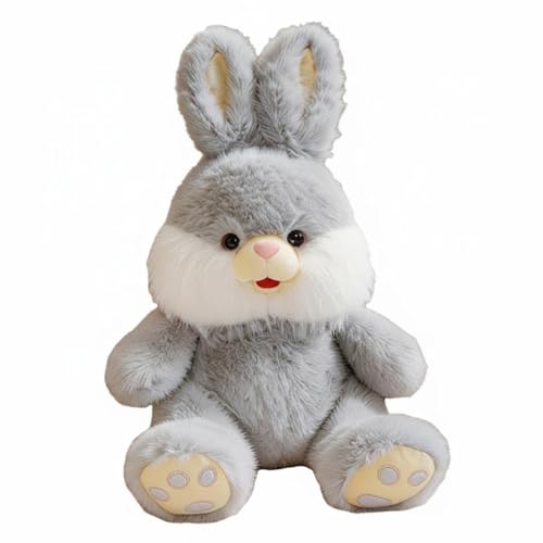 Peluche lapin gris de 55cm idéale comme cadeau d'anniversaire enfant