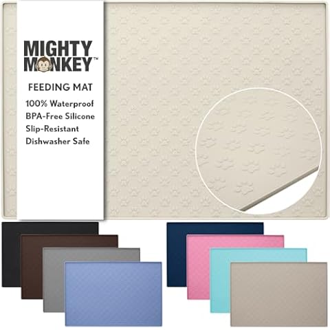 MIGHTY MONKEY Waterproof Dog Food Mat Cover