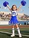 Doxrmuru Girls Cheerleader Costume Cheerleading Outfit for Halloween Party Birthday Gift (Blue, 5-6 Years)