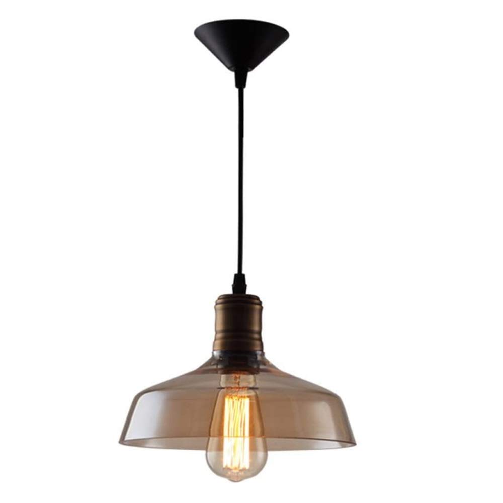Lámpara de techo vintage industrial ajustable E27 de vidrio retro para loft y bar