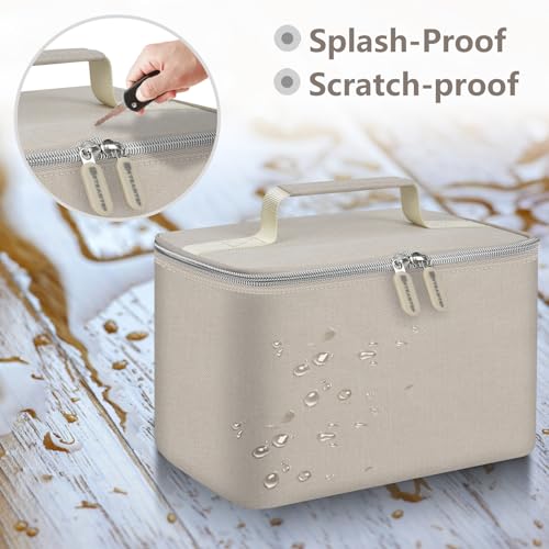 Image of Digital Hand Mixer Carrying Bag for KitchenAid 5 /6 / 7 /9 Ultra Power Speed Hand Mixers, Portable Travel Storage Case Bag with Handle for Kitchen Aid Mixer Accessories (Box Only) (Beige)