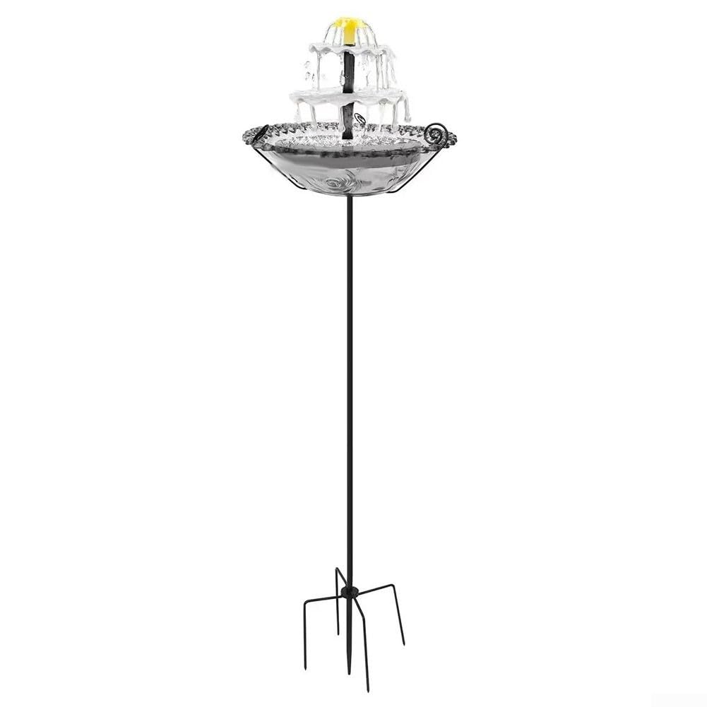 Hasaller Bird Bath Fountain Outdoor Solar Powered Bird Baths Fountain Solar Birds Bath Fountains with Stand for Garden Patio Lawn Garden Decor for Outdoor Lightweight Courtyard(Grey)