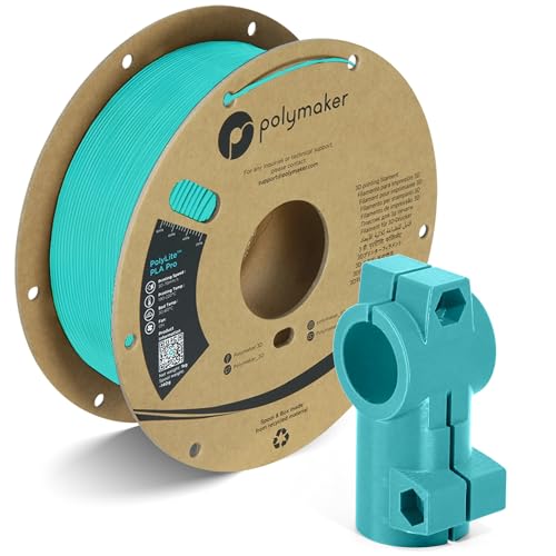 Image of Polymaker PLA PRO Filament 1.75mm, Tough & High Rigidity Teal, 1kg Cardboard Spool - PolyLite PLA PRO 3D Printer Filament 1.75mm, Print with Most 3D Printers Using 3D Filament | Tough & High Rigidity, Impact-Resistance, Clean Finish, Easy to Print on Most FDM 3D Printers, Cardboard Spool
