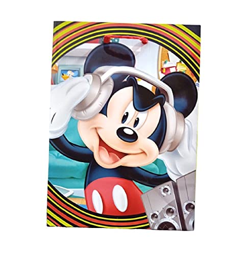 Fab Nation Pack of 12"Mickey" Theme Birthday Return Gift Paper Bags | Party Favor Bags, Mickey, Red Paper Bags/Cartoon Characters Party Bags
