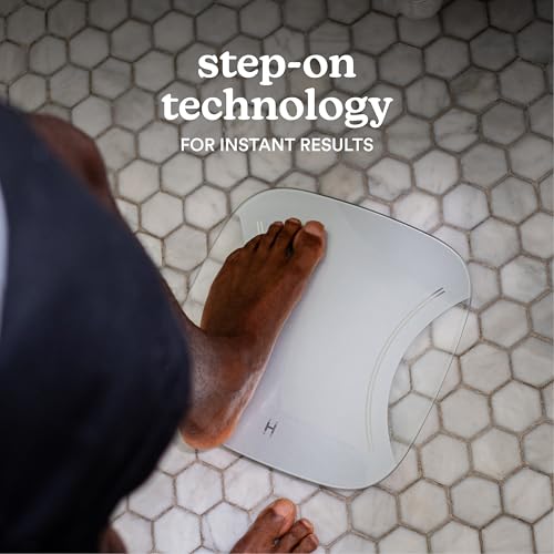 HoMedics Essential Báscula Digital - Báscula de baño con pantalla LED, Seguimiento preciso del peso en kg/lb/st, Básculas moderna con elegante vidrio templado y patas antideslizantes - imagen 5