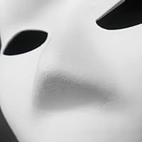 Vista 2 de GSHLLO 3 máscaras pintables de gato en blanco para mascarada, máscaras blancas pintadas a mano para Halloween, fiesta de baile, cosplay