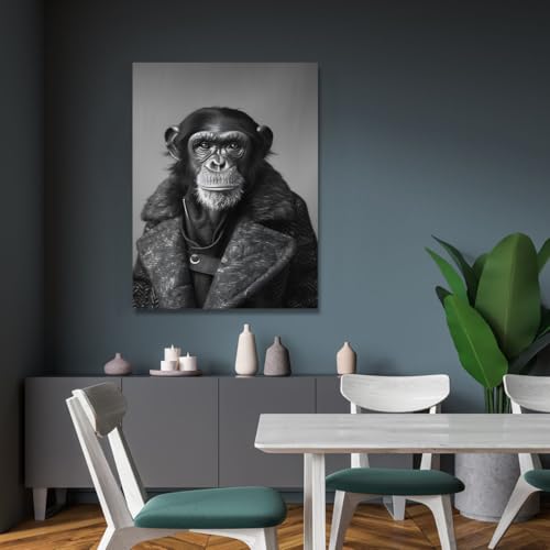 Œuvre moderne de chimpanzé prête à être accrochée au mur