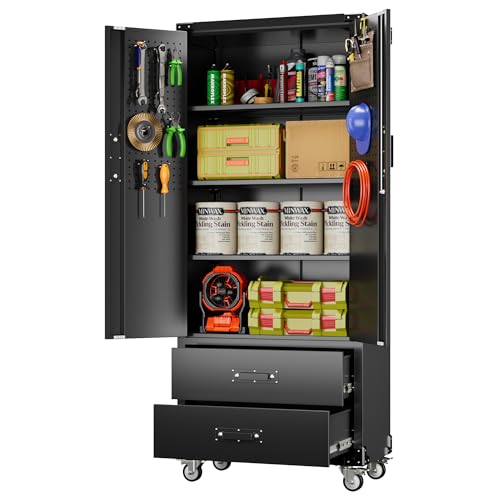 Aobabo 2-drawer metal storage cabinet with wheels