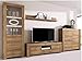 Produktbild KRYSPOL Wohnwand Sky TV-Lowboard, Hochvitrine, Kommode, Wandregal, Wohnzimmer-Set, Modern Design (Riviera Eiche)