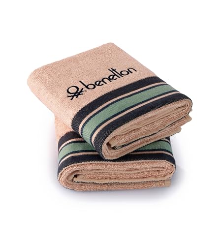 Image of United Colors of Benetton Boutique Bamboo Hand Towels Set of 2 for Men & Women, Ultra Soft, Highly Absorbent, Quick Dry Bathroom Towels
