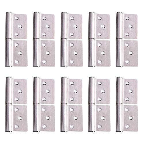 Preisvergleich Produktbild Gobesty Schaniere Klappbar, 10 Stück 3 Zoll Edelstahl Flaggenscharniere, scharniere edelstahl pendeltür mit 60PCS Schrauben, für Fenster Schrank