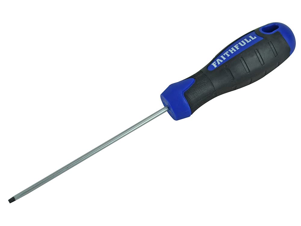 Faithfull Black Soft Grip Flared Slotted Tip Screwdriver