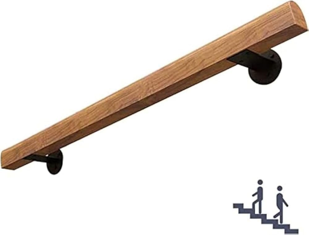 Lqsybhd Safety Non-Slip Stair Handrail For Inside Outside Wood Railings Staircase Banister For Elderly Child Corridor Support Rod Sturdy Hand Rail Balustrade Grab Rails(Size:3.28ft/100Cm)