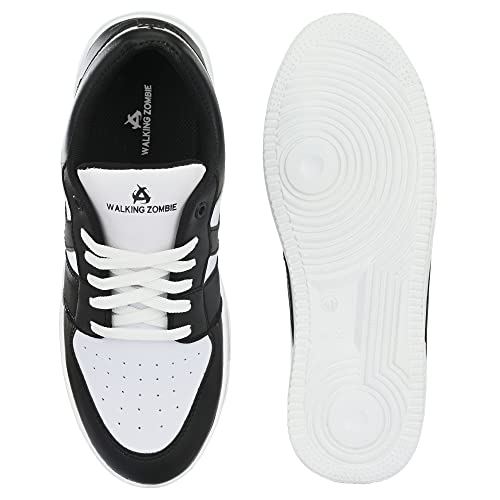 Walking Zombie Grey/White Casual Comfy Lace-Up Sneakers| Outdoor Sports Shoes for Men