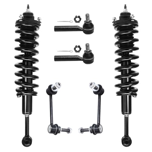Image of Detroit Axle - Front Suspnsion Kit for 2003-2009 Toyota 4Runner, 2007-2009 FJ Cruiser, Struts with Coil Spring Assembly Outer Tie Rod End Sway Bar Link Replacement