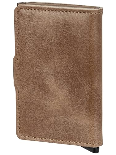 Image of SECRID - Men Mini Wallet Genuine Vintage Leather RFID Safe Card Case for max 10 cards (Taupe)
