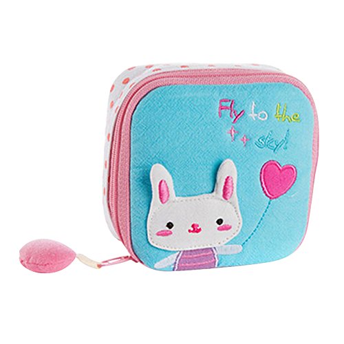 Neceser, de Gespout; bolsa con dibujos, pequeña bolsa multiusos, para dinero, cosméticos, compresas, dinero, etc., azul, 10.5 * 10.5 * 4 cm