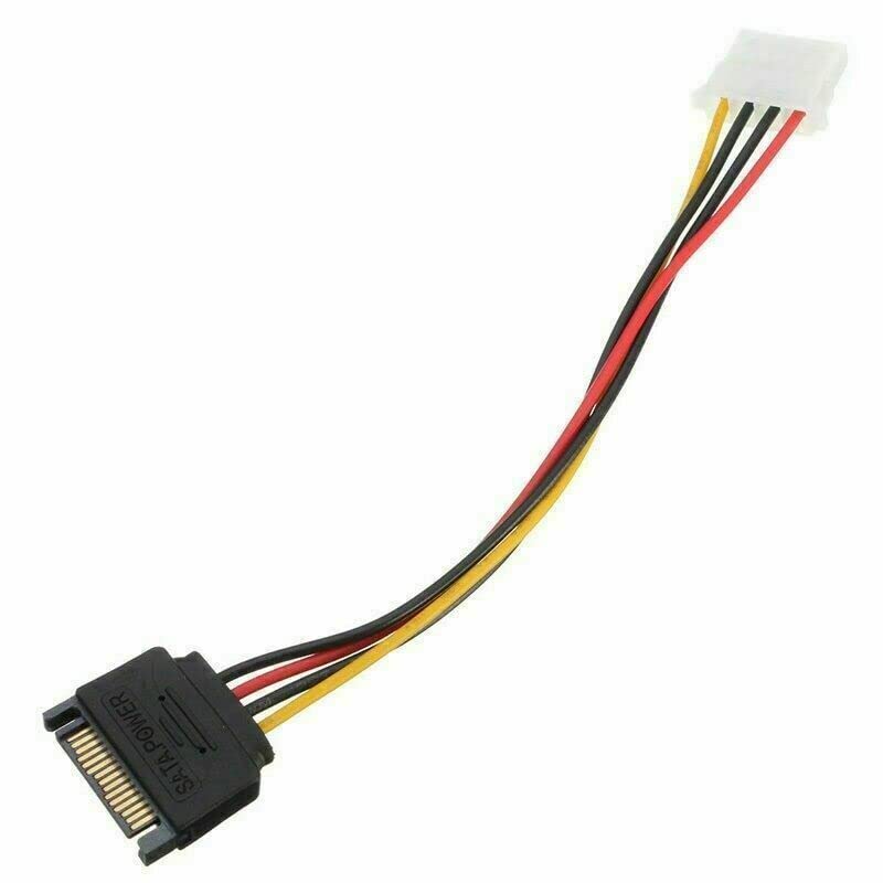 Cable adaptador de poder SATA 15 pines macho a Molex 4 pines hembra 2 unidades