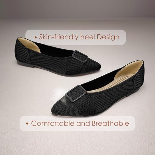 Women's Flats Pointed Toe Knit Ballet Comfortable Casual Dressy Office Shoes Work Flat3