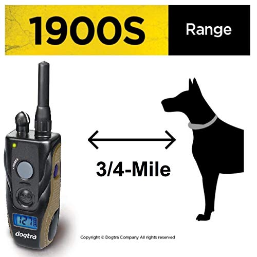 Dogtra 1900S Rechargeable Dog Training Collar - 3/4 Mile Range - Waterproof - Adjustable Levels for Dogs