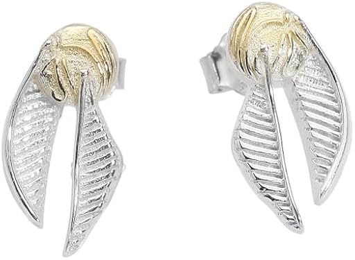 Harry Potter Snitch Dorada Unisex Set de Pendientes Plateado En plata de primera ley | Ya disponible en tu tienda friki favorita! En mundofriki.es!