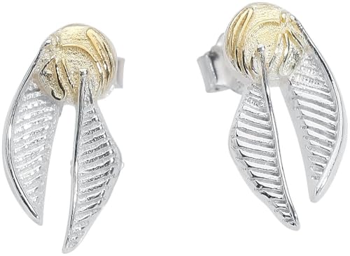 Harry Potter Snitch Dorada Unisex Set de Pendientes Plateado En