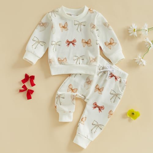 Mubineo Toddler Baby Girl Clothes Cute Long Sleeve Sweatshirt Sweatpant Outfits Fall Winter Tops Pant Outfit Sweatsuit2