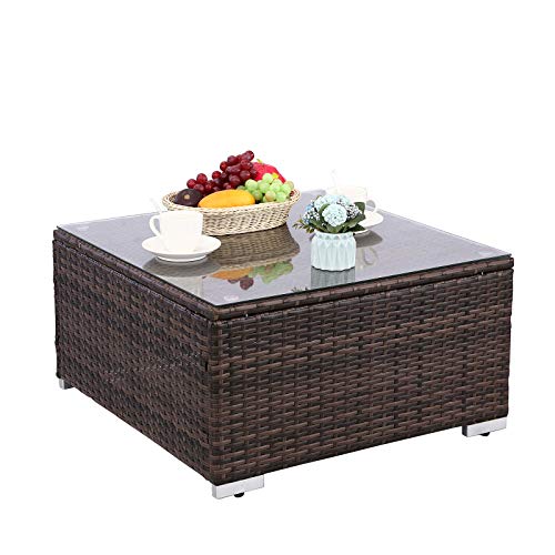image for Polar Aurora 7 Pieces Outdoor Patio Sofa Set PE Rattan Wicker Sectiona