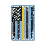 Vintage 911 Dispatcher Thin Gold Line Flag Vintage Metal Signs Hanging Paintings Posters Plaque Home Bedroom Farmhouse Decor 30x20cm