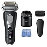 Braun Serie 9 PRO + Rasoio Elettrico Barba, Wet&Dry, 5+1 Lame Di Precisione Ultra Sottili, Regolabarba Uomo, Rasoio Barba, 60 Min, Testina ProComfort, Stazione SmartCare 6in1, Serie 9690cc, Nero