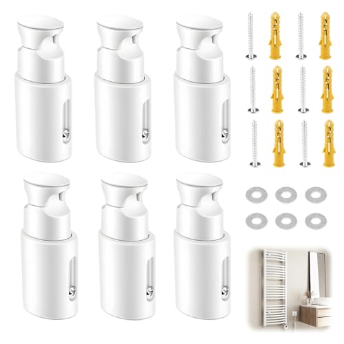 BosuLai Fixation Seche Serviette, 6 Pièces Support Seche Serviette, Support de Fixation pour Radiateur Distance réglable 75-95mm, Matériau ABS, Compatible...