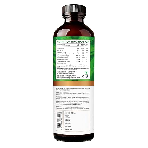 Image of Asmita Organic Farms MCT Oil 500ml | Pure C8 & C10 | Keto & Paleo Friendly | Organic | Sourced from Coconuts | Supports Brain Function, Instant Energy & Weight Management | Pack of 3