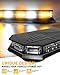 HLauto 406D Rooftop Emergency Strobe Lights Bar, 102 LED Amber White Mini Beacon Safety Flashing Warning Traffic Lights Bar w/Magnetic Base for 12-24V Trucks, Construction Vehicles, Snowplow, Cars