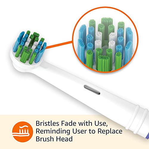 Amazon Basics Action Clean Replacement Brush Heads, 5 Count, White (Compatible with Most Oral-B Electric Toothbrushes)
