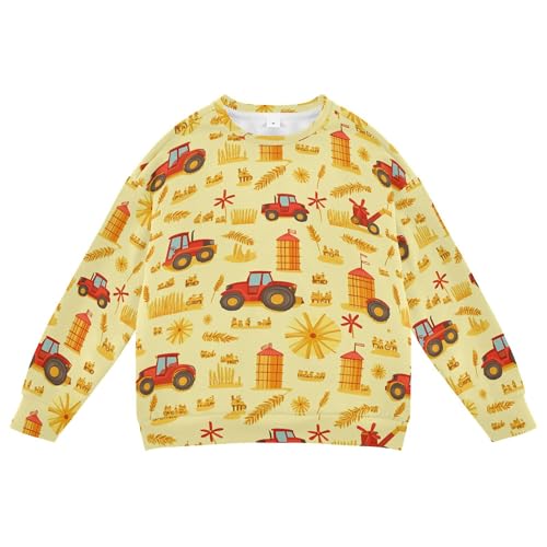 JUNZAN Combine Harvester Tractor Granary Kids Girls Sweatshirts Hoodies Fleece Boys Sweat Shirt Party 4T - Main Image