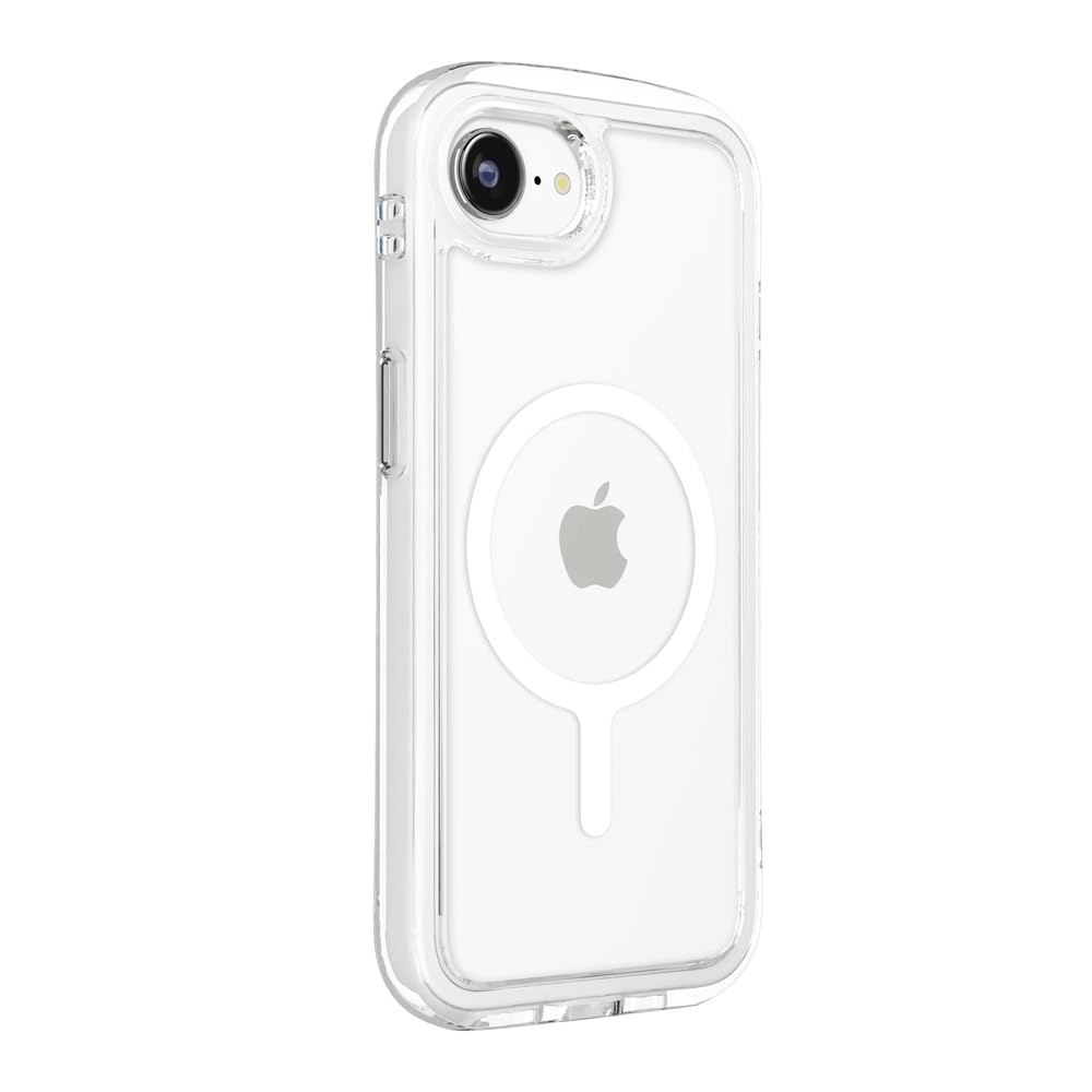 iPhone16e 用 MagSafe対応 エアクッションケース ケース ストラップホール 背面クリア 耐衝撃 エア スノー PG-25KMA04CL