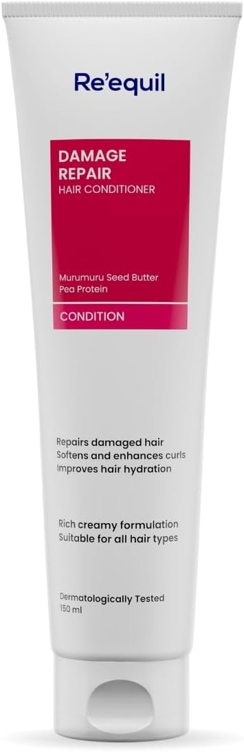 RE' EQUIL Murumuru Damage Repair Conditioner for All Hair Types, Silicone Free Conditioner - 150ml | Great for Curly Hair